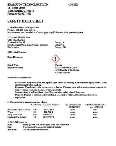 HF-100<sup>®</sup> Grip Solvent